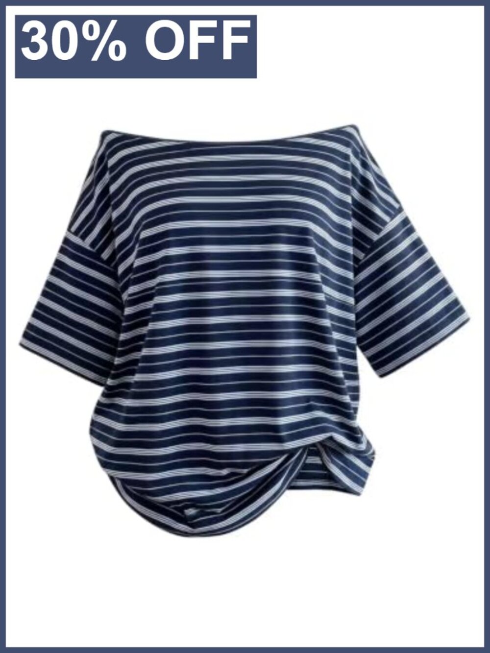 Plus Size Striped Off Shoulder T-Shirt